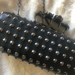 Studded Skull Clutch/Shoulder Bag